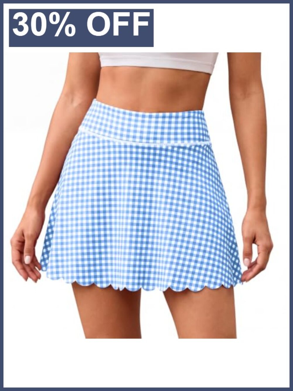 Plaid Tennis Skort High Waist Athletic Skirt with Pockets